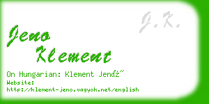 jeno klement business card